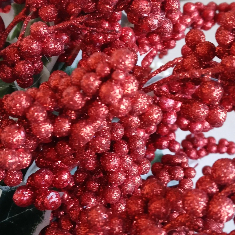 10x Bloom Holiday Red &White Berry Bundle Decorative Home Accent Artificial Stem